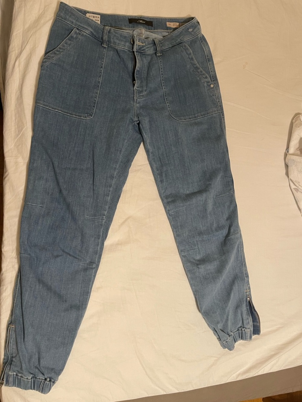 Mavi Light Blue Women's Cropped Denim Jogger Jeans